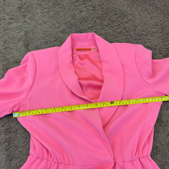 Alice + Olivia Pink Peplum Blazer Cinched Waist Wrap Size M - Picture 8 of 11